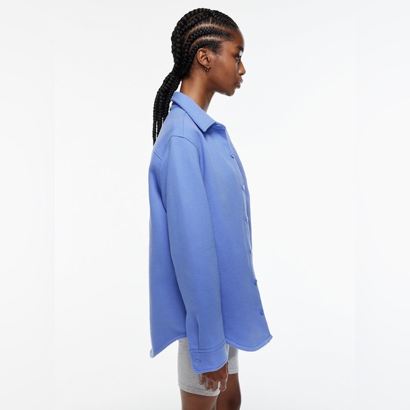 NWT Aritzia TNA cozy fleece boyfriend shirt playful purple - Picture 4 of 13